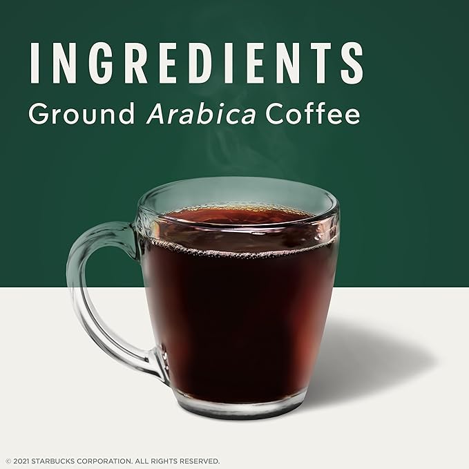 Starbucks Ground Coffee, Dark Roast Coffee, Italian Roast, 100% Arabica, 1 bag (18 oz) (Pack of 2)