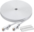 BUSOHE Cat6 Ethernet Cable 30 FT White, Cat-6 Flat RJ45 Computer Internet LAN by BUSOHE