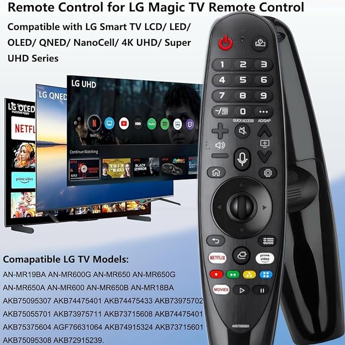 Remote Replacement Control compitable with LG Smart TV Magic Remote, AKB7585501 Universal Compatible with All Models for LG TV（NO Voice Function No Pointer Function）