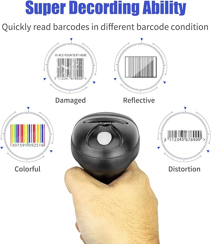 NetumScan USB 1D Barcode Scanner, Handheld Wired CCD Barcode Reader Supports Screen Scan UPC Bar Code Reader for Warehouse, Library, Supermarket