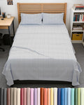 Full XL Bed Sheet Set - 4 Piece Extra Long Extended Full XL Sheets - Soft, Breathable & Cooling - Fits 8" to 16" Mattress with Deep Pockets - 54" x 80" - Wrinkle and Fade Resistant - Grey Stripes 2
