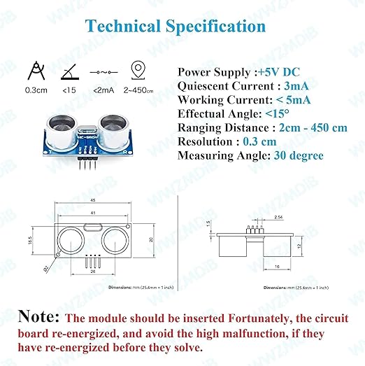 WWZMDiB 2 Pcs HC-SR04 Ultrasonic Sensor Module Compatible - Image 3