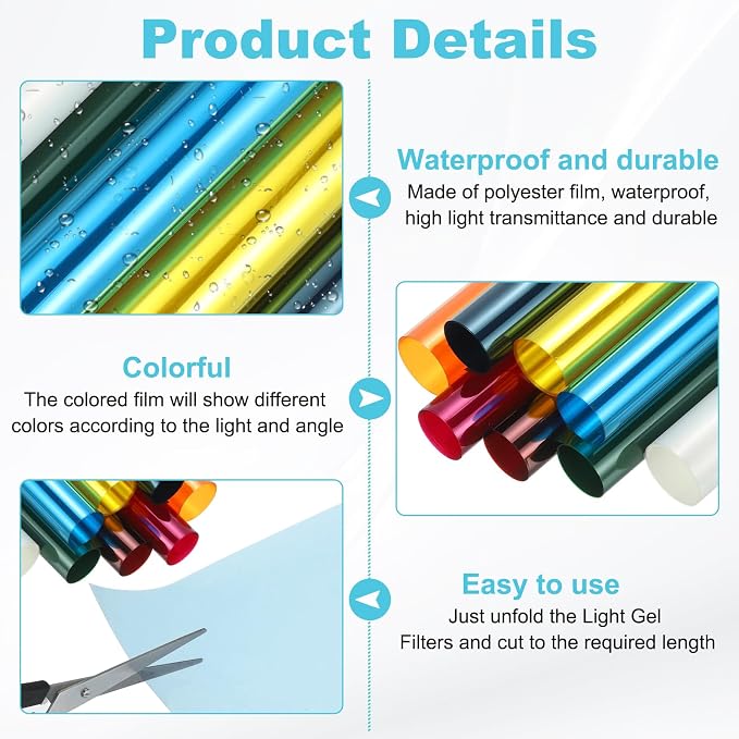 MECCANIXITY Lighting Gel Filter 39.4x39.4 Inch Blue 82B Color Correction Sheet - Image 3