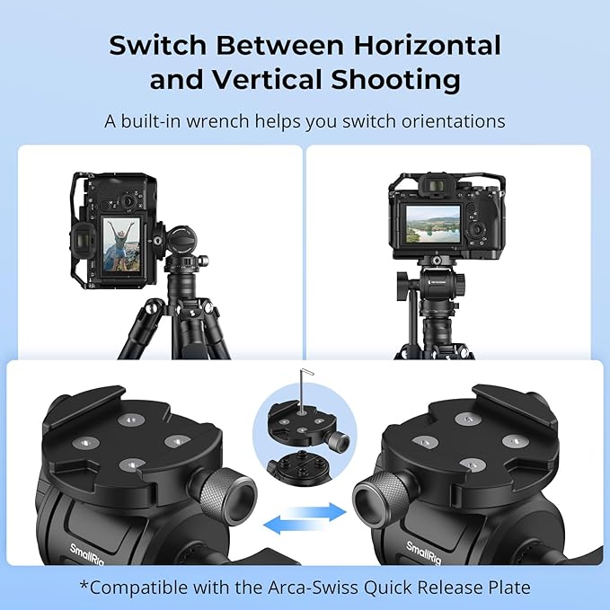 SmallRig CH3 Video Head, Tripod Fluid Head Pan Tilt Head - Image 3