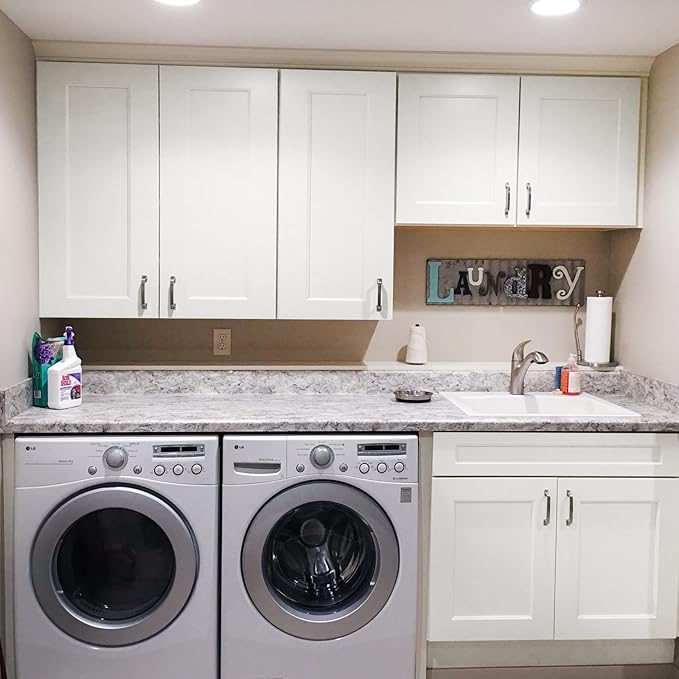Wall Kitchen Cabinets, RTA Cabinets, White Shaker Cabinet, Wall Mounted, RTA Upper Cabinet, Modern for Kitchen and Bathroom with Door, 2 Adjustable Shelves (White, 24" W x 30" H x 12" D)