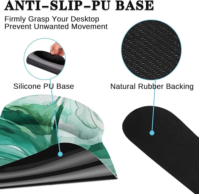 Britimes Colorful Floral Keyboard Mouse Pad Set Flower Green Summer 4in1 Large Mousepad+Keyboard Wrist Rest+Mouse Wrist Rest+Coaster Ergonomic Design for Home Office Computer 35.4x15.7 inches