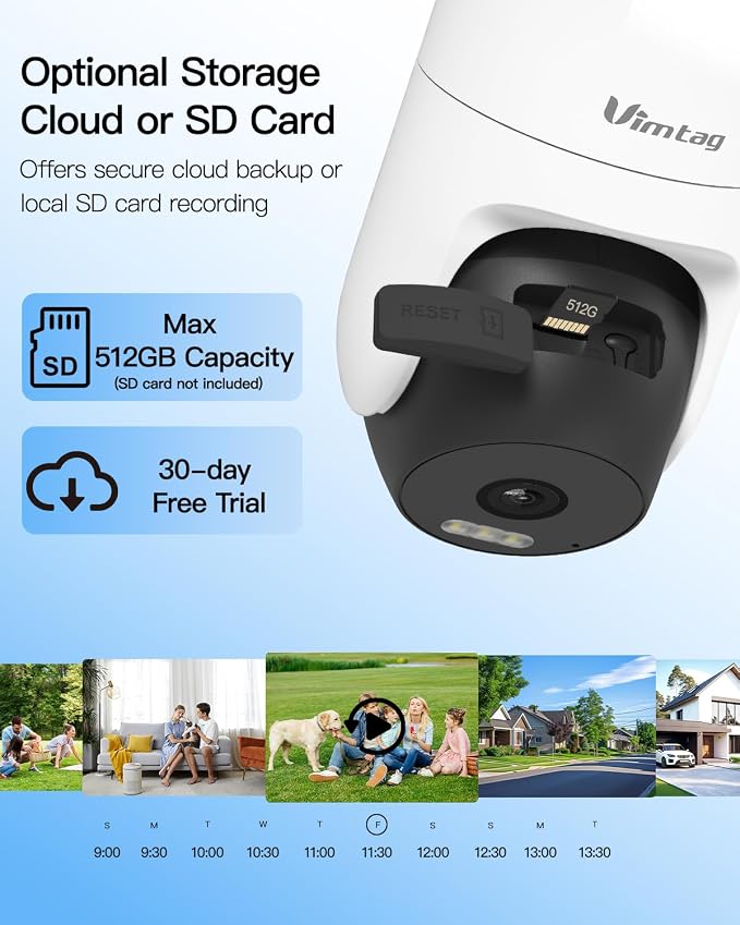VIMTAG Pan/Tilt Outdoor Security Camera, 2.5K 4MP WiFi Home CCTV Camera - Image 11