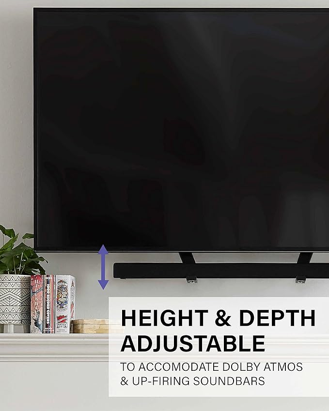 SANUS Universal Soundbar TV Mount Kit for Mounting Soundbars Under TV - Fits Most Sound Bars Up to 15 Lbs - Easy Install & Full Motion Capability - SOA-SBM2