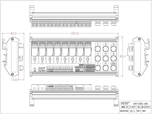 DIN Rail Mounting 8-Channel Multifunctional Bistable Relay Module