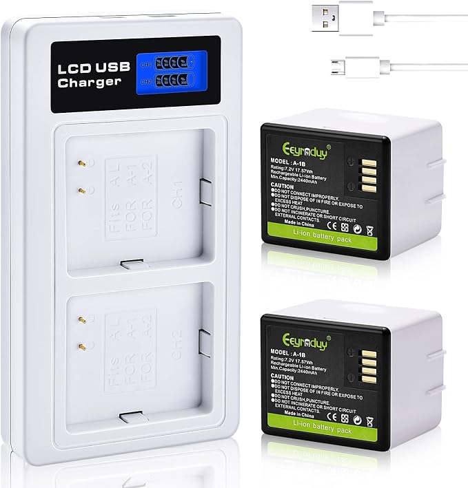 2- Pack Batteries and Charger for arlo Pro, Pro 2 Camera, 2440mAh Rechargeable by eeyrnduy
