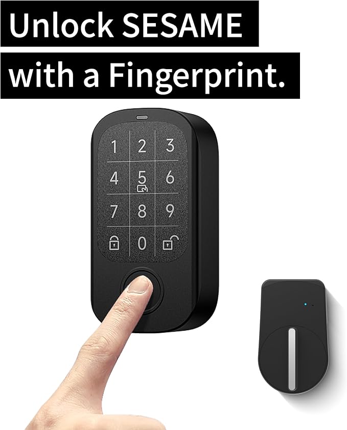 CANDY HOUSE Sesame Touch Pro, Smart Lock, Fingerprint, NFC Card, Passcord, Bluetooth Keyless Entry Door Lock for Front Door, Home, Airbnb, Vacation Rental