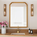 Wood Mirror for Bathroom, 24" x 36" Rustic Bathroom Mirrors for Wall Decorative for Living Room or Bedroom Vanity Mirror (Natural Color)