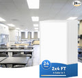 CycevSun 24-Pack 2x4 LED Flat Panel Light - Drop Ceiling, 40/50/60W Selectable, Up to 6600LM, 4CCT 3000K/4000K/5000K/6000K, 0-10V Dimmable, 100-277V, ETL Listed
