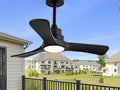 Gaizw 36 Ceiling Fans with Lights,Small Ceiling Fan with Light and Remote Control Reversible 3CCT Dimmable, Noiseless Ventilation Fan,Wooden 3 Blade Ceiling Fan for Bedroom Indoor Outdoor(Black Fan)