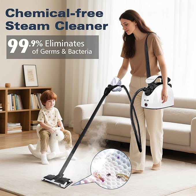 Waitbird Steam Cleaner, Steam Cleaner For Home, Handheld Steamer For Cleaning With 21 Accessories, 248 °F High Temperature, Suitable for Grout, Floor. Sofas, Upholstery, Toys