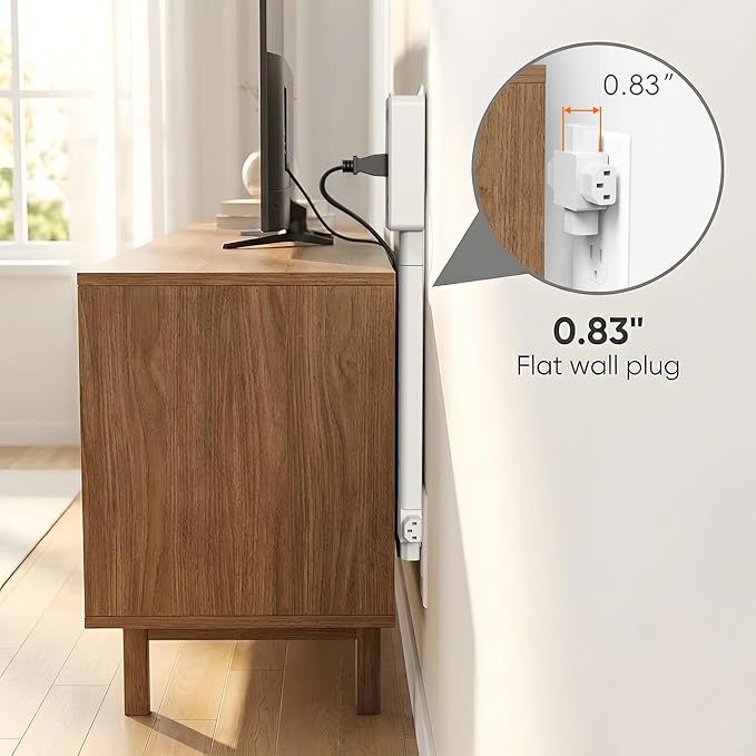 Wall Outlet Extender Stick & Electrical Plug Extension Outlet, Adjustable 8"-36" Wall Plug Extender, Multi Plug with USB C & A, 2 AC, 360° Access for Hard-to-Reach Outlets Behind Furniture Sofa Desk