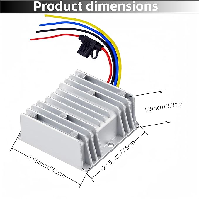 DC-DC 20A 240W Power Converters 48V 36V Step Down to 12V Converter Golf Cart Voltage Reducer Regulator Waterproof Transformer with Fuse