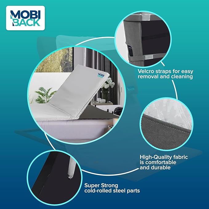 Electric Lifting Backrest for Bed by Mobi-Back (Full Bed Cushion Version – Solid Steel Construction)