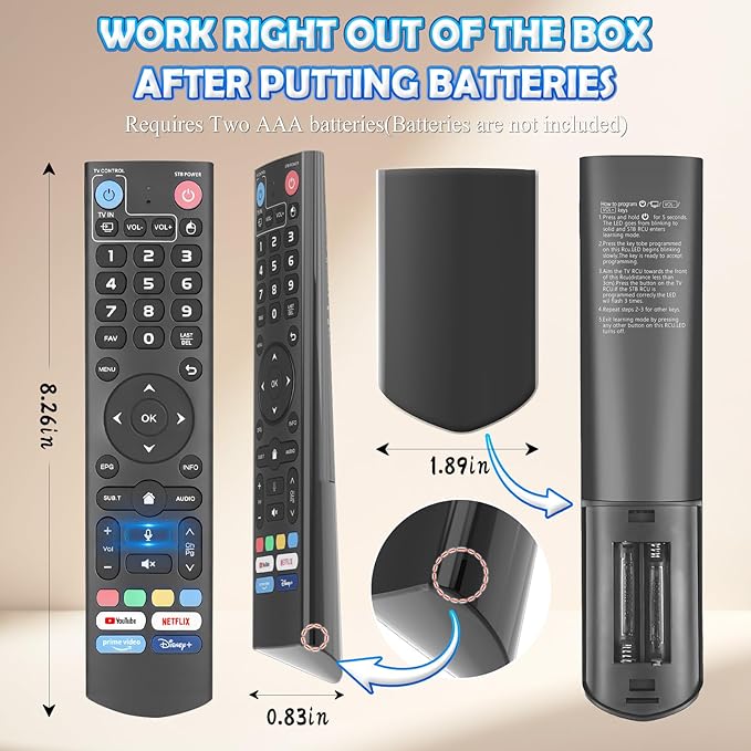 V3 Pro Voice Replacement Remote for vSeeBox, Compatible with V5 Pro/V3 Plus/V3 Pro/V2 Pro/V1 Pro/V1 Max/Elite/Max, Universal TV Control