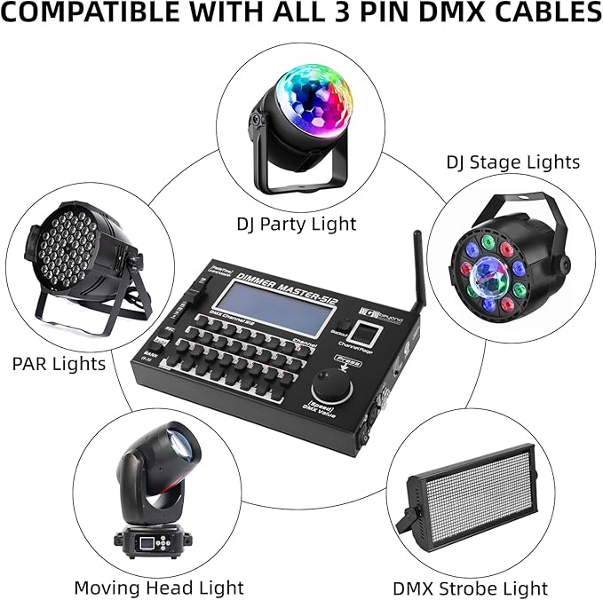 Ygybeyond Wireless DMX Controller, DMX512 Controller,512Channel,Stage Lighting Equipment & Accessorie For Dj, Ktv, Large Concert, DMX Light Controller (512 channel DMX-512)