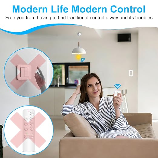 Remote Control E26 E27 Light Bulb Socket Adapter 2 Set, Max 500W, No Wiring - Image 2