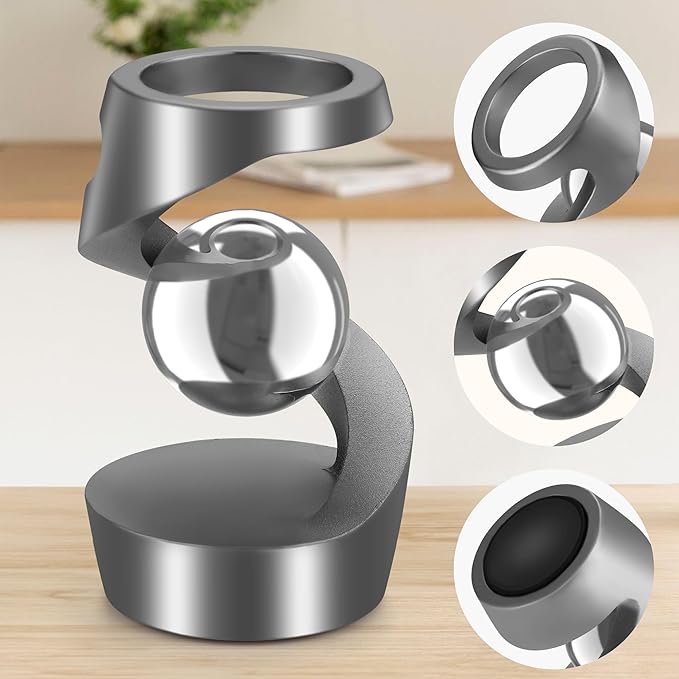 Kinetic Desk Toys, Kinetic Spinning Desk Toy, Desk Fidgets for Adults for Office, Fidget Toys for Kids Anxiety, ADHD (Grey)