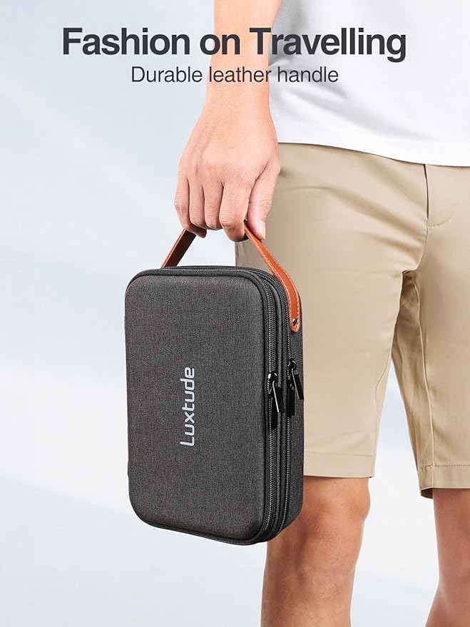 Luxtude Electronics Organizer Travel Case, Portable Tech Organizer for Working/Travelling, Sturdy Hard Cases for Electronics/Charger/Mouse/Hard Drive, Case Only
