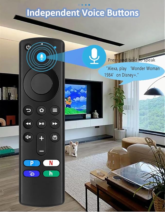 New Replacement Voice Remote for Stick 4K TV, forTV 3rdGen, forTV Stick/ 4K Max/ 3rd Gen/ 2nd Gen, Lite, Cube (1stGen & 3ndGen), for TV (3rd Gen, Pendant Design)