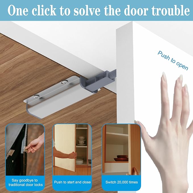 Magnetic Push to Open Door Latch 10 Pack Push Latch Push to Open Cabinet Hardware Magnetic Touch Latch for Closet Kitchen Doors Cabinets Drawers Wardrobes