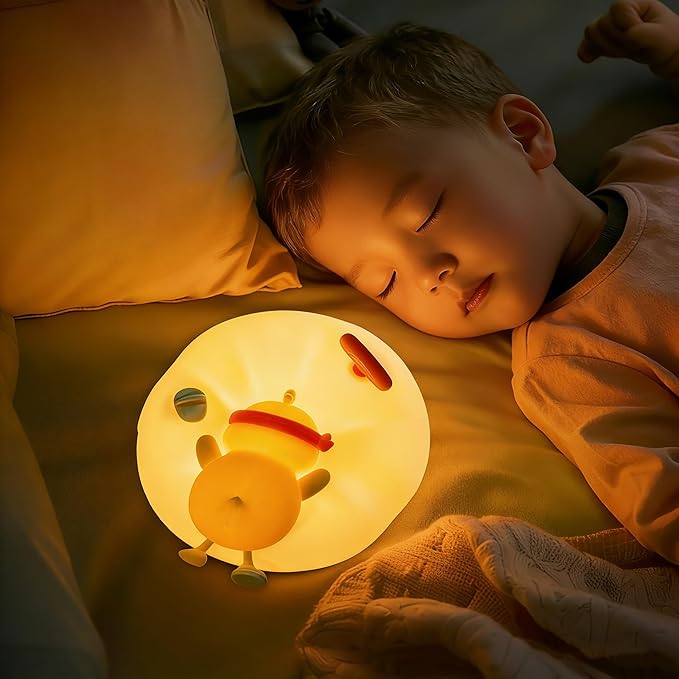 AuroraNiteBeam Duck Night Light for Kids, 3 Brightness Levels LED Nursery Lamp Dimmable & Rechargeable, Duck Silicone Lamp for Bedroom/Nursery,Room Decor Lamp Gift for Adult Toddler/Boys/Girls