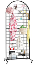 Asee'm Grid Wall Panels Display Stand 2' x 5.2' FT Black Movable Wire Grid Wall Display Rack Heavy Floorstanding Detachable Girdwall Panel with T-Base for Craft Show Rack, Retail Displays 1PCS