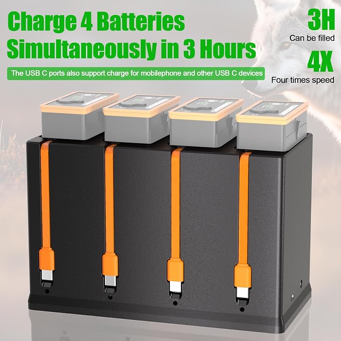 JYJZPB 4-Slot Battery Charging Station Compatible - Image 7