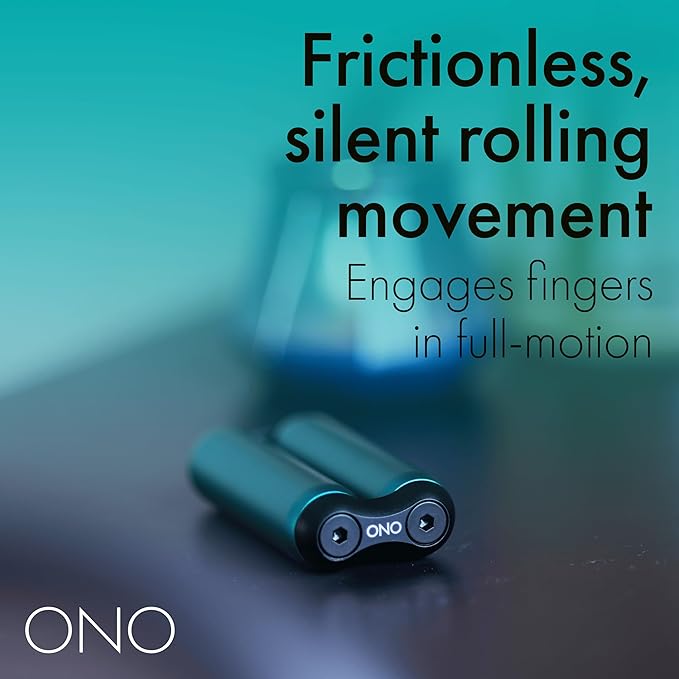ONO Roller - Handheld Fidget Toy for Adults | Help Relieve Stress, Anxiety, Tension | Promotes Focus, Clarity | Compact, Portable Design (Teal, Junior Size - Aluminum)
