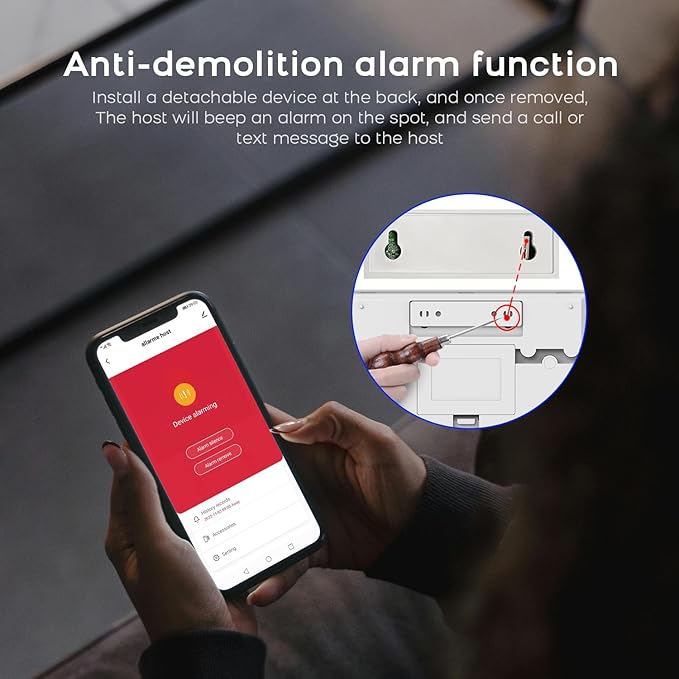 PGST WiFi Alarm System for Home Security,8 PCS Wireless Home Security System with DIY Expandable Door Alarm Sensor,Motion Detector,Tuya APP Instant Alerts for Villa,Apartment,No Monthly Fee