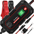 Sailnovo 10A Car Battery Charger, 6V and 12V Car Trickle Charger, 10-Stages 14.6 Volt LiFePO4 Battery Maintainer with Supply Mode for Motorcycle Car Lawn Mower Boat Marine Lead Acid Batteries