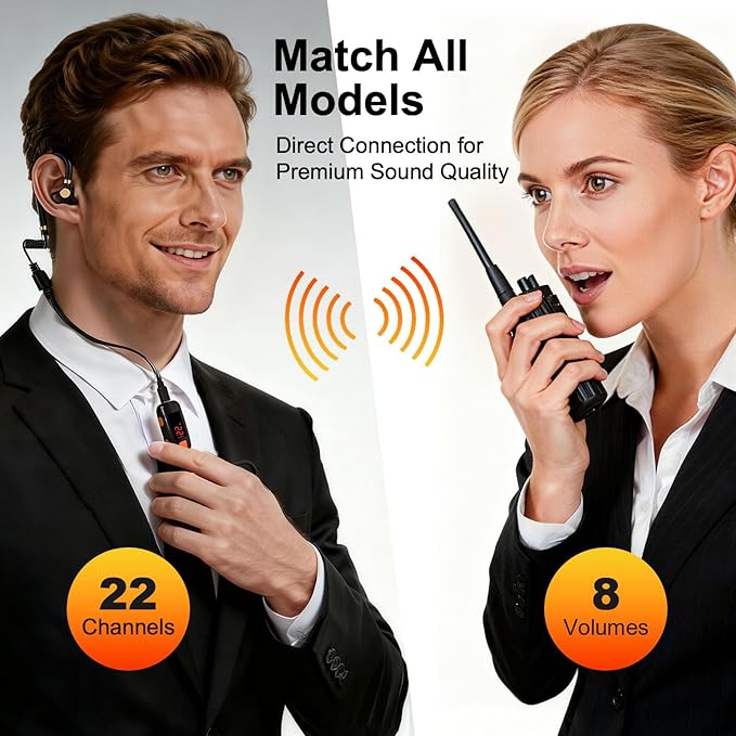 3 Pack Mini Walkie Talkies, Waterproof Small Walkie Talkies Two Way Radio with Earpieces for Outdoor, Restaurants, Hiking, Baseball, Hospital, Tourism, Adults