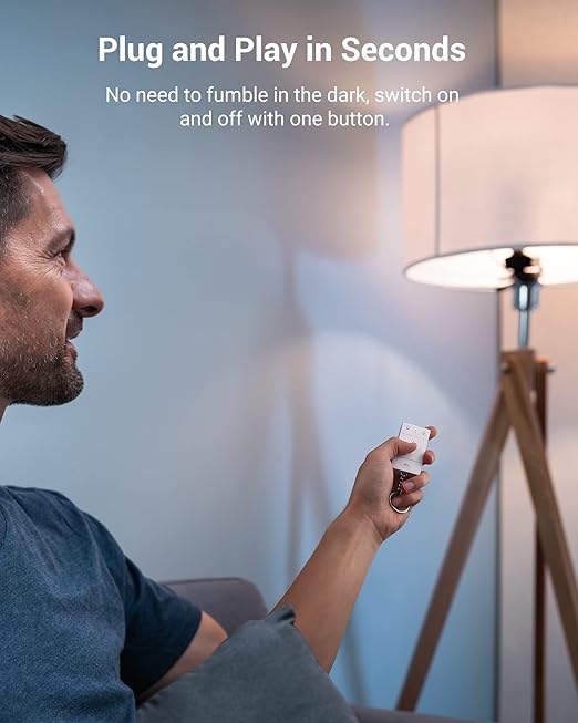 DEWENWILS Wireless Remote Control Outlet, No Wiring, Programmable & Expandable Electrical Outlet Switch, 100FT Control Range, 125V/15A/1875W Independent Control Outlet, 1Remote+3 Outlets