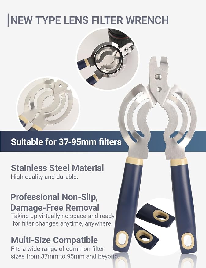Stainless Steel Camera Lens Filter Wrench, Durable Filter Removal Tool - Image 3
