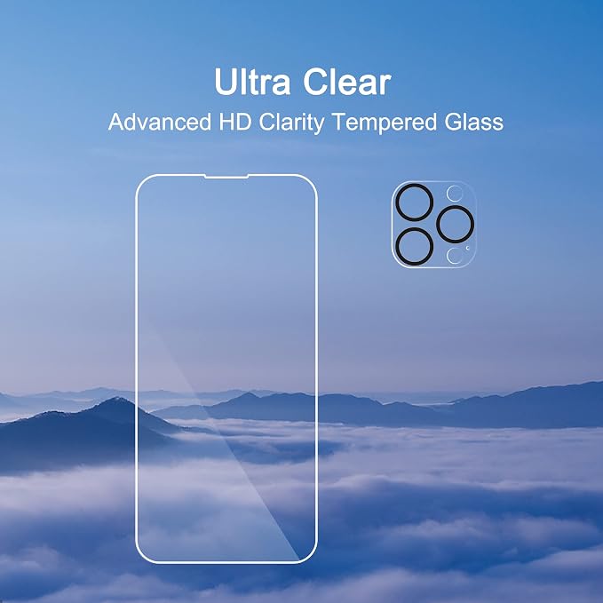 Ailun 3 Pack Screen Protector for iPhone 14 Pro Max + 3 Pack Camera Lens - Image 4