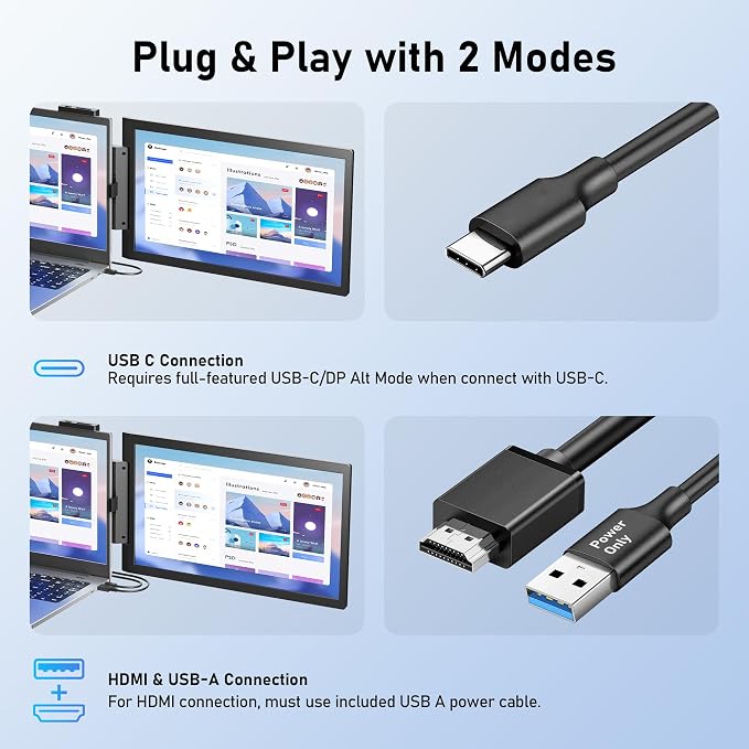 Laptop Screen Extender, Plug and Play Screen Portable Extended Monitor - Image 5