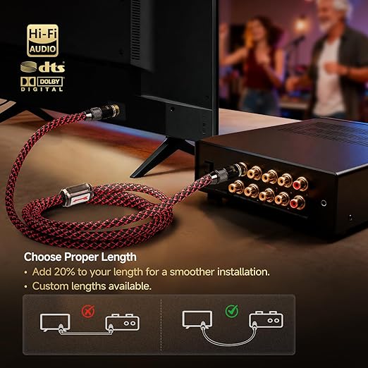 TODN Audiophile Digital Coaxial Cable OFC Core HiFi SPDIF Coax Audio Cable 75-Ohm RCA Male to Male for Subwoofer, TV, Apm (4.9ft /1.5m)