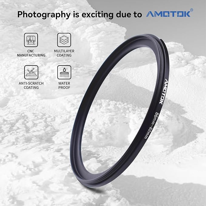 86mm Lens to 82mm Camera Lens Adapter, 86mm to 82mm Filter Step-Down Ring - Image 2