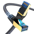 Cat 8 Ethernet Cable 15ft, Indoor Nylon Braided Cat 8 Cable, Heavy Duty 26AWG by Ciwoda