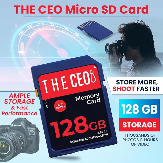 THE CEO SD Card for Camera 128GB Class 10 Memory Card UHS-I Compatible - Image 2