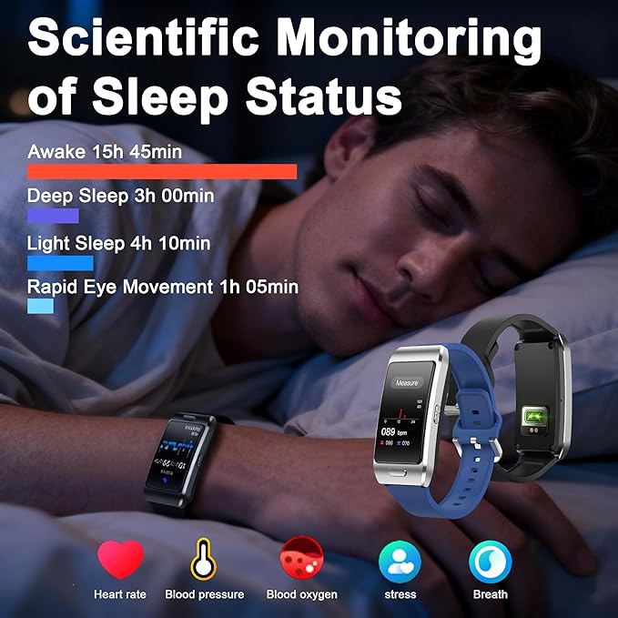2-in-1 Smart Health Band with Built-in Bluetooth Earbuds, Fitness & Activity Tracker with Heart Rate & Sleep Monitor, Bluetooth Call Support, 1.57" HD Touchscreen for Daily Wellness(Blue)