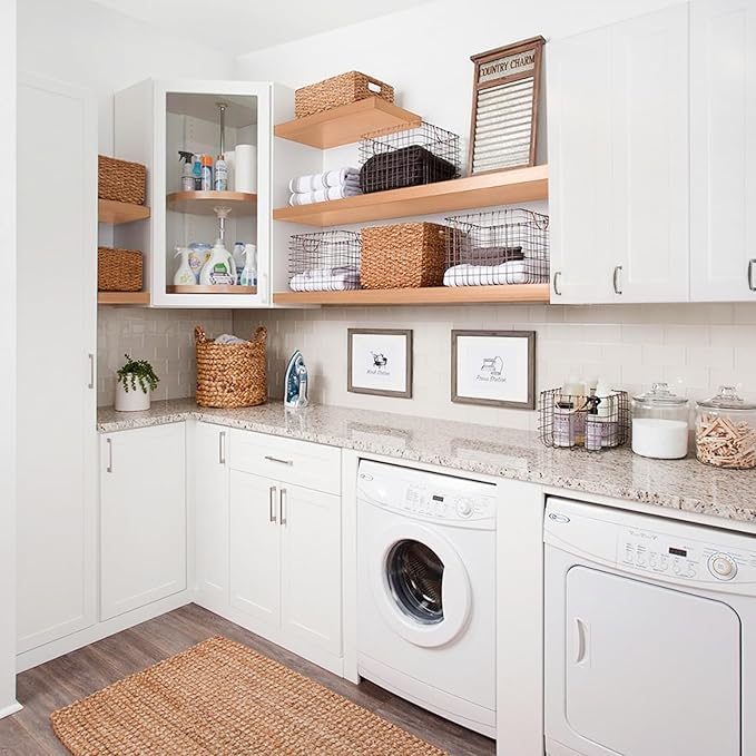 Wall Kitchen Cabinets, RTA Cabinets, White Shaker Cabinet, Wall Mounted, RTA Upper Cabinet, Modern for Kitchen and Bathroom with Door, 2 Adjustable Shelf (White, 09" W x 30" H x 12" D)