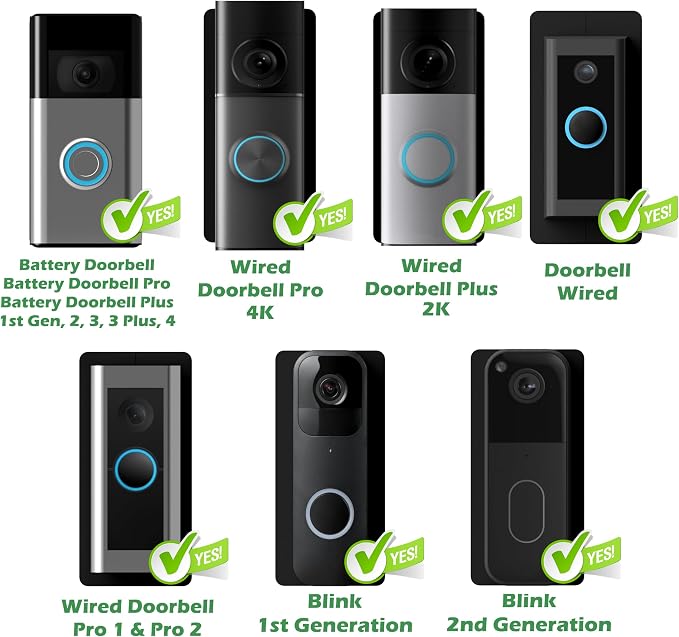 No-Drill Mount for Video Battery Doorbell Plus Sticky Mount Spacer Battery - Image 2