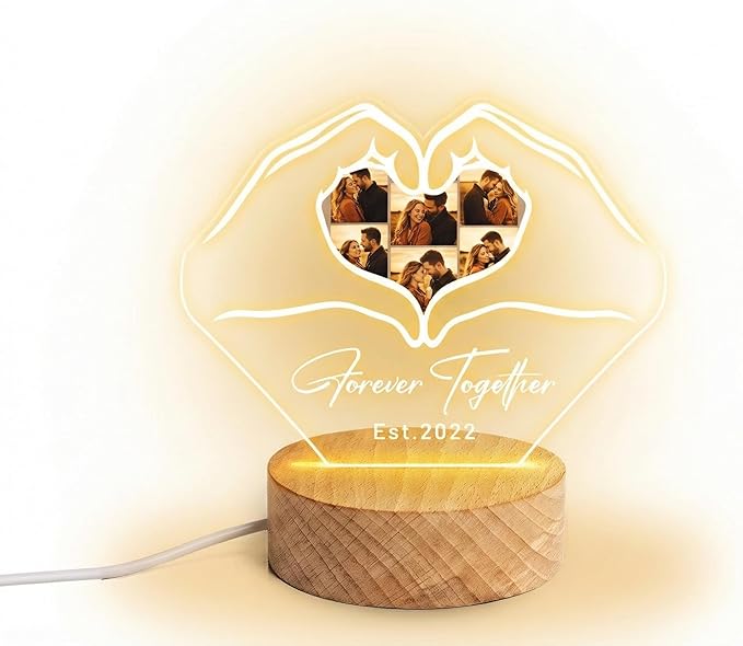 MamaEra Personalized Spotify Plaque Night Light with Photo - Custom Acrylic Glass LED Lamp Frame - Romantic Valentines Day Gift for Him Her Boyfriend Girlfriend Husband Wife Couple (Art Deco)