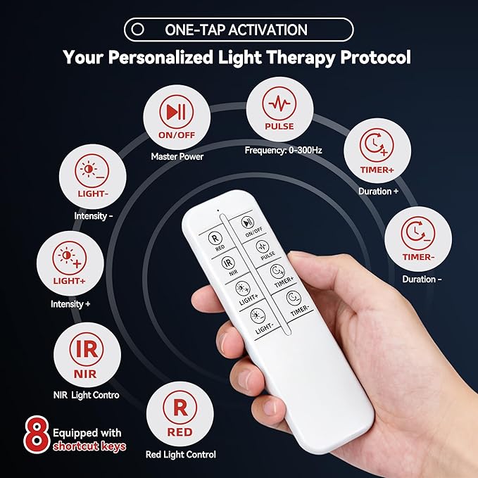 Red Light Therapy Panel, Multiple Adjustable Light Therapy for Body and Face with Timer and Remote, 70 LEDs, Touch Screen Red Near Infrared Light Panel 630-940nm for Skin Health, Energy, Recovery