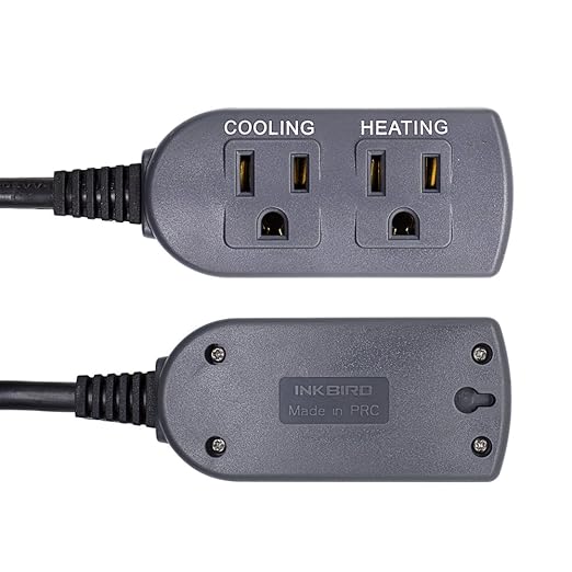 Inkbird ITC-308 Digital Temperature Controller 2-Stage Outlet Thermostat Heating and Cooling Mode Carboy Homebrew Fermenter Greenhouse Terrarium 110V 10A 1100W